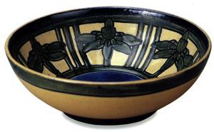 Image of Bowl with Coneflower Design