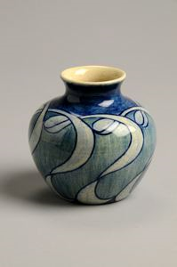 Image of Vase with Abstract Curvilinear Design