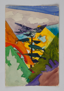 Image of Abstraction of Tree in Mountains