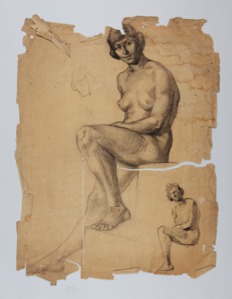 Image of Study of Seated Female Nude