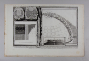 Image of Dimostrazione della macchina mobile di Legno inventata ed eseguita nel anno MDCCLVI dal Campanarino per ristaurare la cupola del Panteon, from "Architectural Studies"