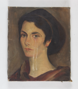 Image of Portrait of Woman (in rust dress with hair band)