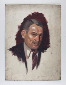 Image of Portrait of Man (in black suit and red striped tie- unfinished)