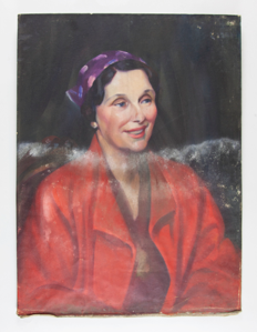 Image of Portrait of Woman (in purple scarf and red coat)