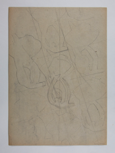 Image of Untitled (in verso), preliminary sketch for floral design -Verso