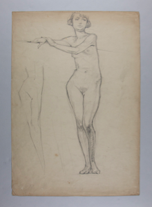 Image of Untitled (nude female study) (Two-sided, recto & verso)