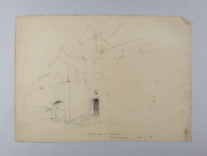 Image of Entrance to Schloss, Nurnberg (Two-sided, recto & verso)