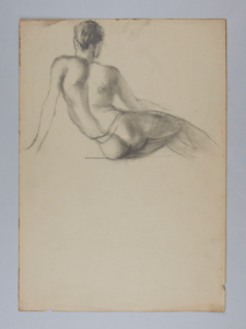 Image of Untitled (Sketch of back of reclining male figure)