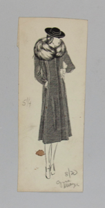 Image of Woman in Long Coat and Fur Scarf