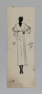 Image of Woman with Long Dress Trimmed in Fur
