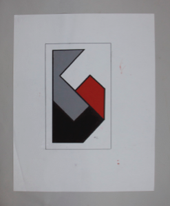 Image of Untitled (White with Grey, Black and Red)