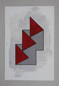 Image of Untitled (White with Grey and Red)