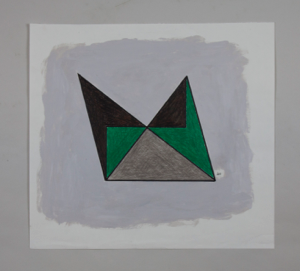 Image of Untitled (White with Grey, Green and Black)