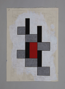 Image of Untitled (White, Red, Grey and Black)
