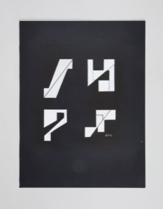Image of Untitled (White Shapes on Black Background)