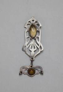 Image of Silver Pendant with Yellow Stone