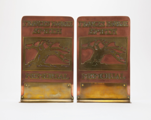 Image of Copper Bookends (Pair) "Frances Margie Smith Memorial"