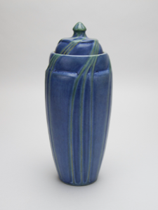 Image of Lidded Jar with Pine Needle Design