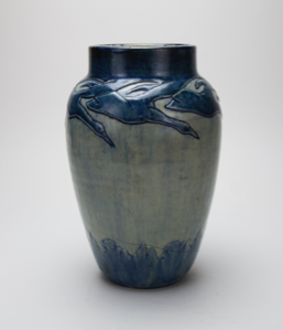 Image of Vase with Flying Geese Design