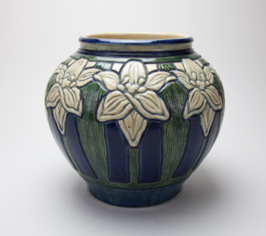 Image of Vase with Day Lily Design