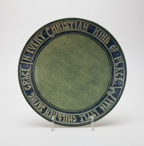 Image of Plate with Children's Prayer Design "With Little Children Saying Grace in Every Christian Kind of Place"