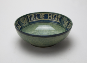 Image of Bowl with Children's Prayer Design "The World is Full of Meat and Drink"