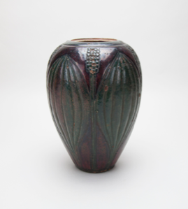 Image of Vase with Leaf and Bud Design