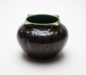 Image of Vase with Glossy Metallic Black Glaze