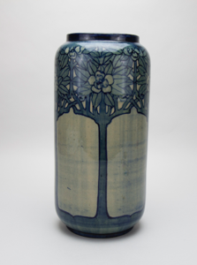 Image of Vase with Oleander (or Magnolia ) Design