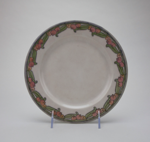 Image of Painted Plate with Blueberry Design
