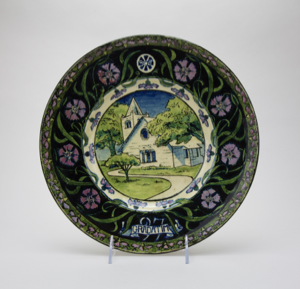 Image of Newcomb Chapel Plate with Bachelor Button Design