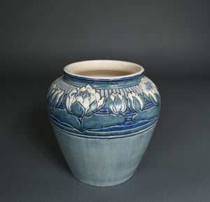 Image of Vase with Banded Lotus Design