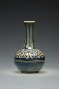 Image of Vase with Vertical Flower Design