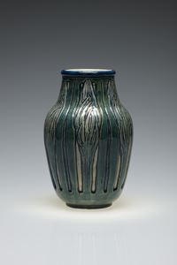 Image of Vase with Night-blooming Cereus Design