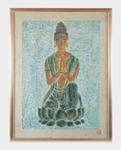 Image of Praying Figure on Lotus