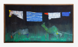 Image of Untitled (Two Goats with Clothesline)