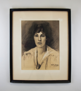 Image of Untitled [woman with dark hair and oval necklace]