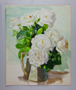 Image of White Roses in a Watering Can