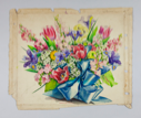 Image of Spring Arrangement with Blue Ribbon