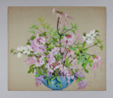 Image of Still Life (pink spidery blossoms and white dogwood in blue bowl)