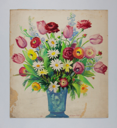 Image of Still LIfe (assorted bouquet in tall blue vase)