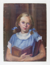 Image of Portrait of Child (in blue dress with book)