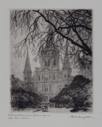 Image of St. Louis Cathedral from Jackson Square, Old New Orleans