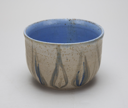 Image of Vase with Blue Leaf Design
