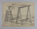 Image of Untitled (Desk and Stool, Sketch)