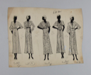 Image of Five Mannequins in Printed Dresses