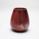 Image of Red Vase with Drip Design