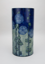 Image of Vase with Hollyhock Design