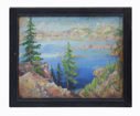 Image of Untitled (lake and mountain with pines)