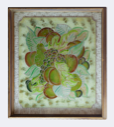 Image of Bountiful Fruit and Leaves Painting, Reverse Glass